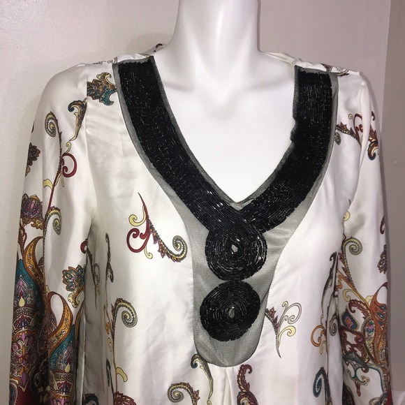 Zara Paisley Print Warm Toned Silky Flowy Dress - Picture 10 of 10